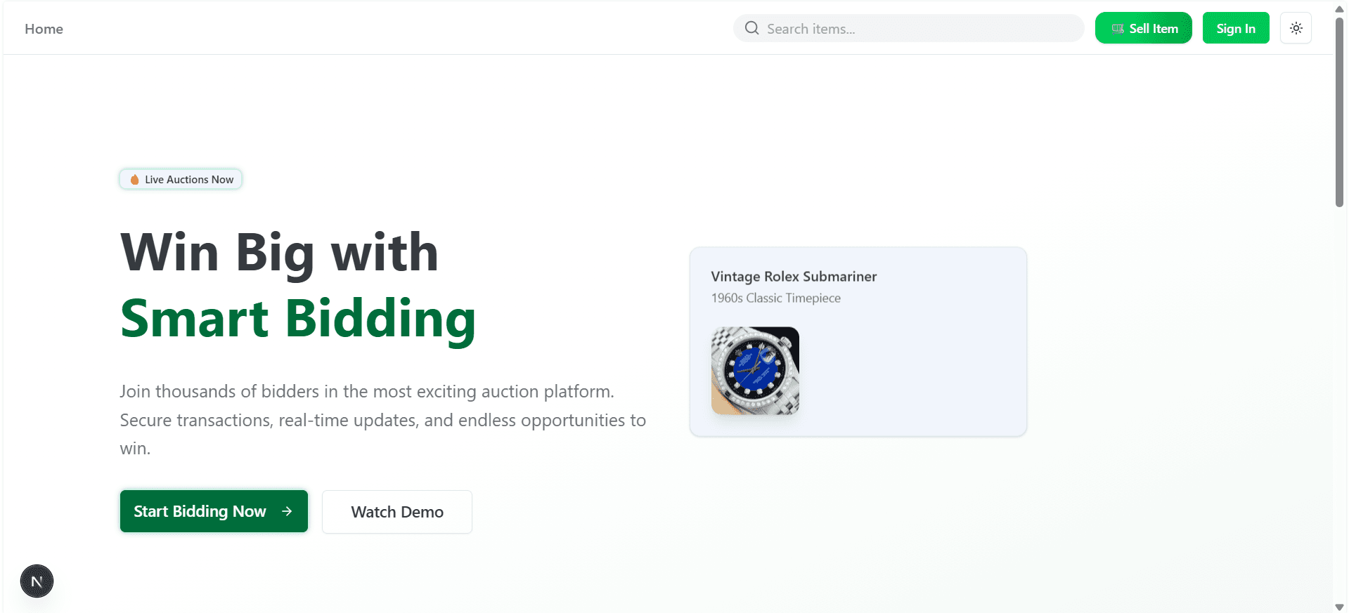 Bidding App